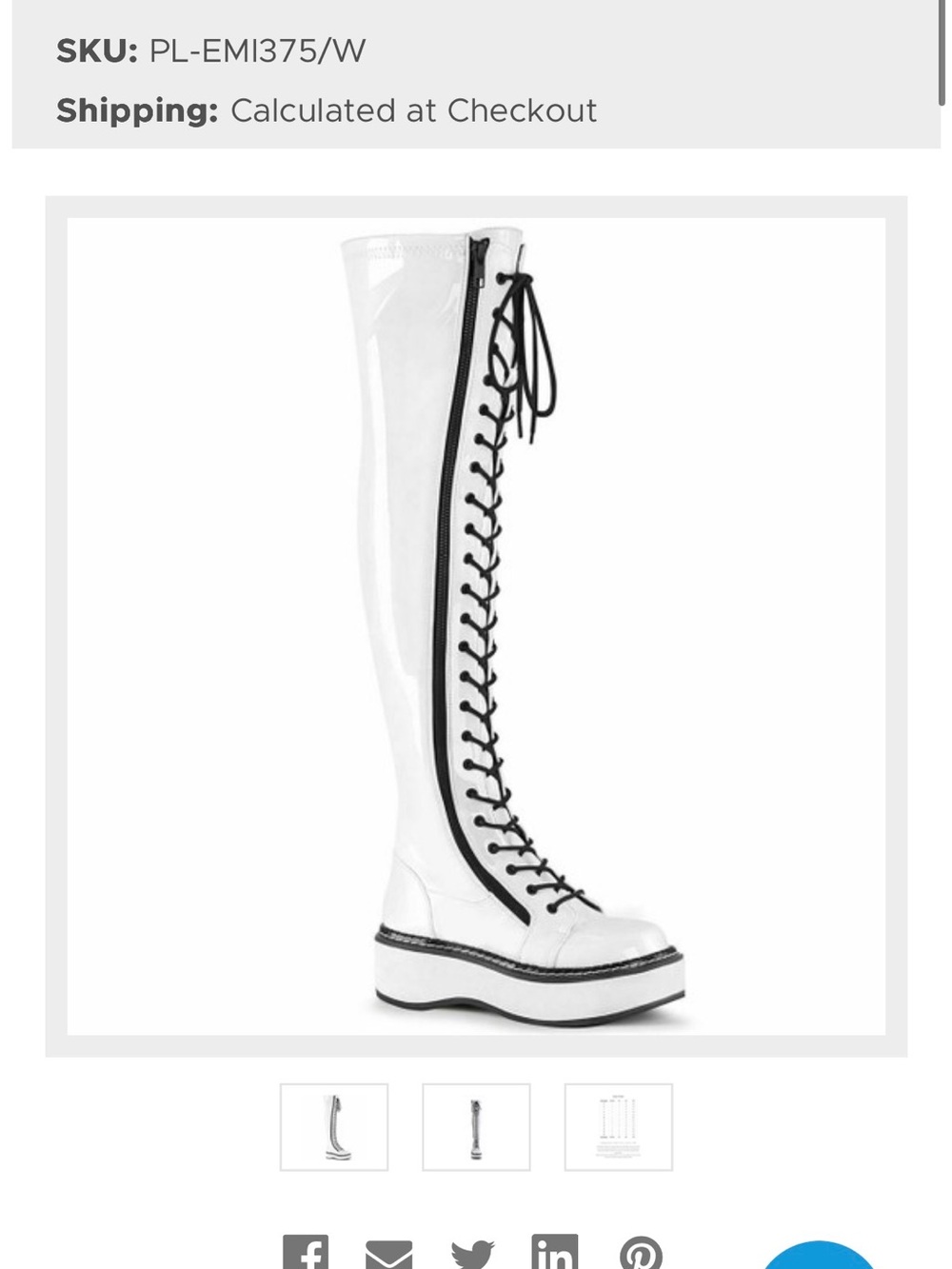 Demonia White Over-the-Knee Platform Lace-Up Boots with Black Trim